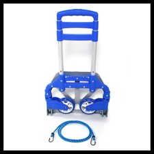 Portable Folding Collapsible Aluminum Cart Dolly Push Truck Trolley Blue