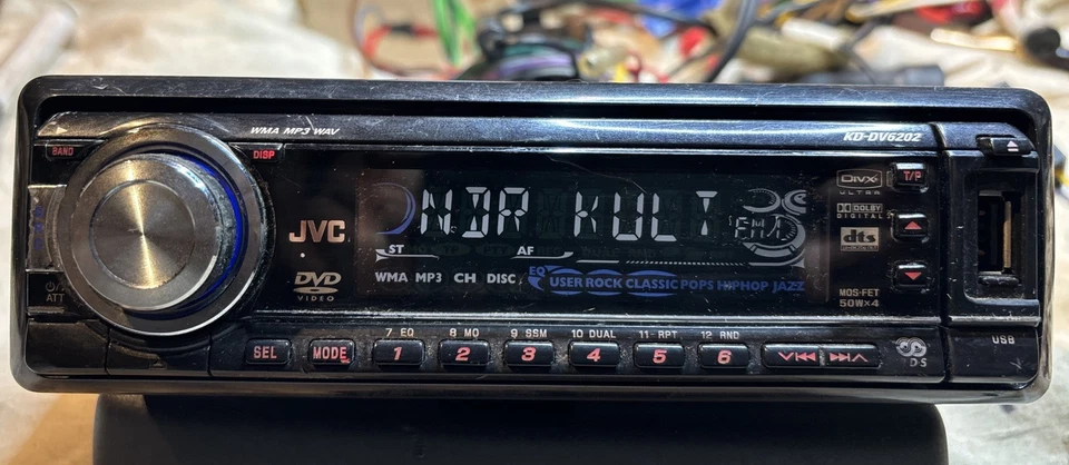 Org. JVC KD-DV6202 Autoradio CD WMA MP3 DVD MOSFET 50WX4 AUX USB Adapter Geprüft - Bild 3 von 4
