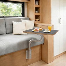 Folding RV Table Kit, Swivel Rotatable Table Leg & Tabletop for Camper Van Boat