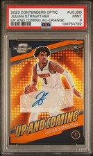2023 CONTENDERS OPTIC UP & COMING AUTOS ORANGE JULIAN STRAWTHER 2/25 PSA 9