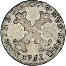 [#971955] Coin, AUSTRIAN NETHERLANDS, Maria Theresa, 10 Liards, 10 Oorden, 1751,