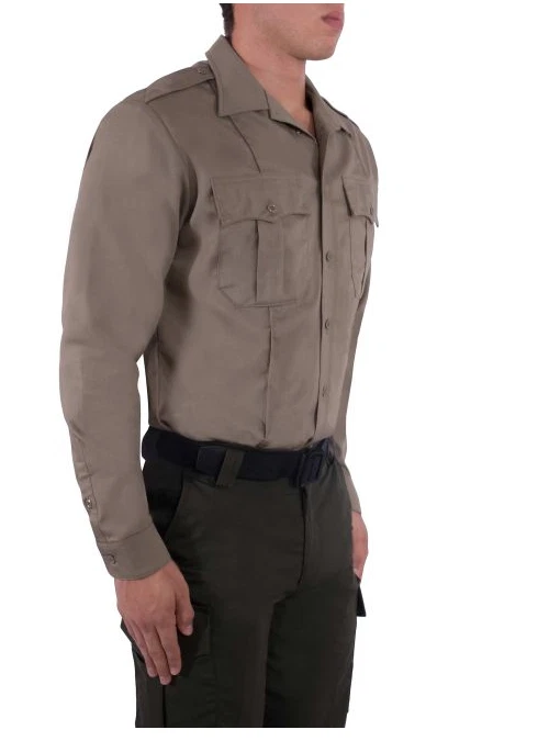 Blauer 男式 Street Gear L/S 棉工作衬衫/尺寸 2XL/银色棕褐色/全新带标签 — 第 3/4 张图片