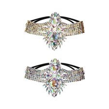 Womens Multirow Crystal Elastic Leg Jewelry Belly Dance Performances Thigh Chain