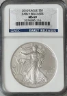 2010 American Silver Eagle ASE $1 NGC MS69 Early Release 0.999 Fine Silver Coin