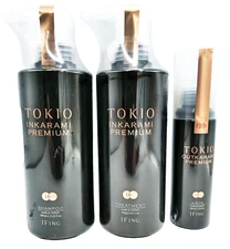 TOKIO IE Premium 400mL Shampoo & 400g Treatment + AIR Oil 100mL Set Japan