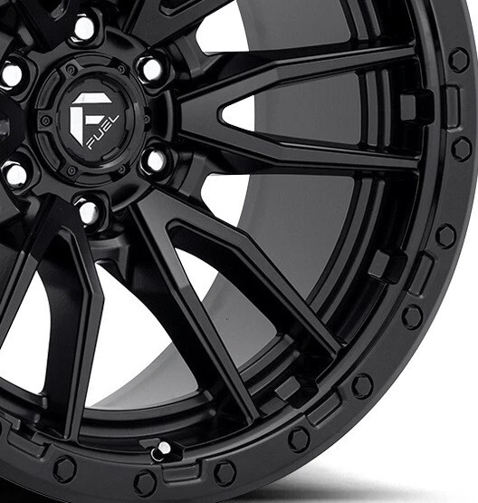 18 FUEL REBEL 6 WHEELS RIMS D67918908450 SIX MATTE BLACK Foto 3 de 4