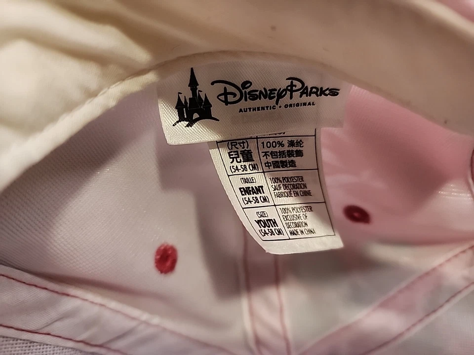 Disney Parks Minnie Mouse Jóvenes Niños Correa Trasera Gorra Sombrero Floral Brillante Foto 4 de 4