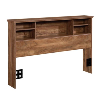 SAUDER Bookcase Headboard Queen Wood Bed Frame Mounted Sindoori Mango Finish