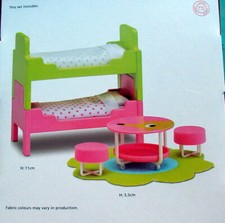 Kinderzimmer Betten Doppelstockbett Hocker Tisch f. Puppenhaus Lundby