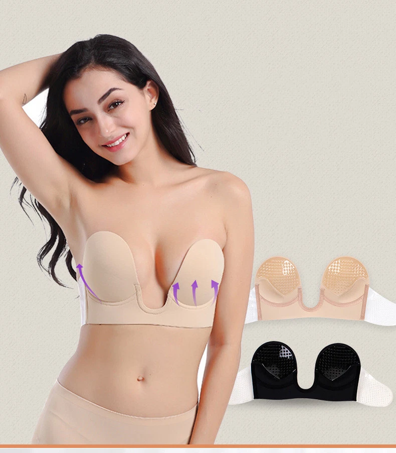 Sujetador Adhesivo Invisible Stick On Push Up Gel Sin Tirantes Espalda Silicona Foto 3 de 4