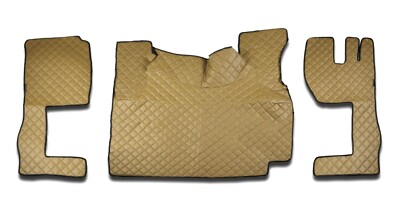 ECO LEDER BEIGE RHD FUSSBEZÜGE MATTEN FÜR LKW VOLVO FH 2009-2013 AUTOMATIK