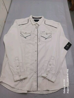 NWT Marc Eco Button Down Western Pearl Snap Size 2XL