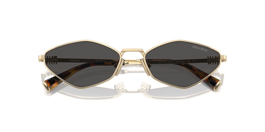 MIU MIU MU 56ZS ZVN5S0 Gold Dark Grey Lens Women Sunglasses