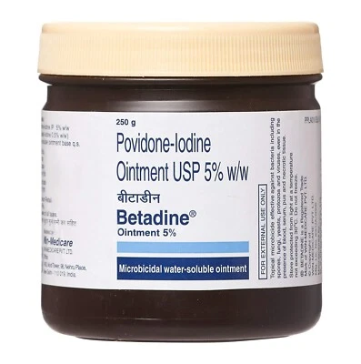 Betadine Povidone-lodine Ointment 5% Antiseptic Skin Infection Burns 250g