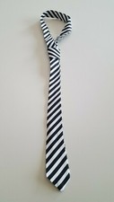 LADIES BLACK AND WHITE STRIPES NECK TIE/ACCESSORY/DRESS UP WEAR SIDING KNOT