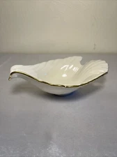 Vintage Lenox Dove Open Candy Dish 8" Bird Bowl Cream China 24K Gold Trim