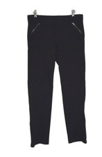Elle Black Cropped Pants Zip Hem Casual Pull-on Women's Sz M