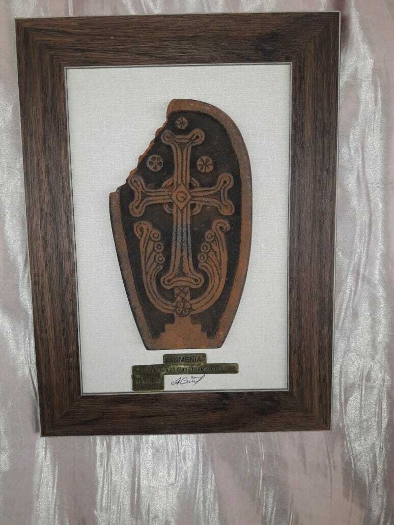 ARMENIAN KHACHKAR  ECHMIADZIN TUFF CROSS STONE AUTHENTIC ORIGINAL ARMENIA