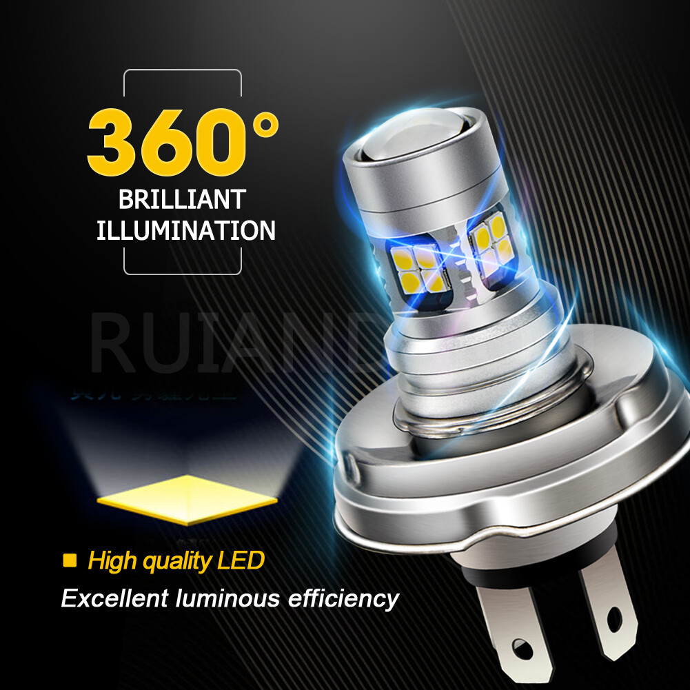 Ampoule LED Phare Moto P45T - 6V/12V - Blanc 6000K - R2 Vintage - 800 Lumens