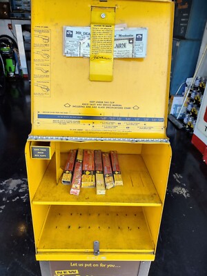 1950s-60s anco windshield wiper service station , gas island