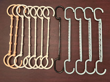 LOT of Vintage Plastic Magic Hangers Space Saving Organizer Multi Color Qty 12