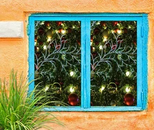 3D Night A71 Christmas Window Film Print Sticker Cling Stained Glass Xmas Zoe