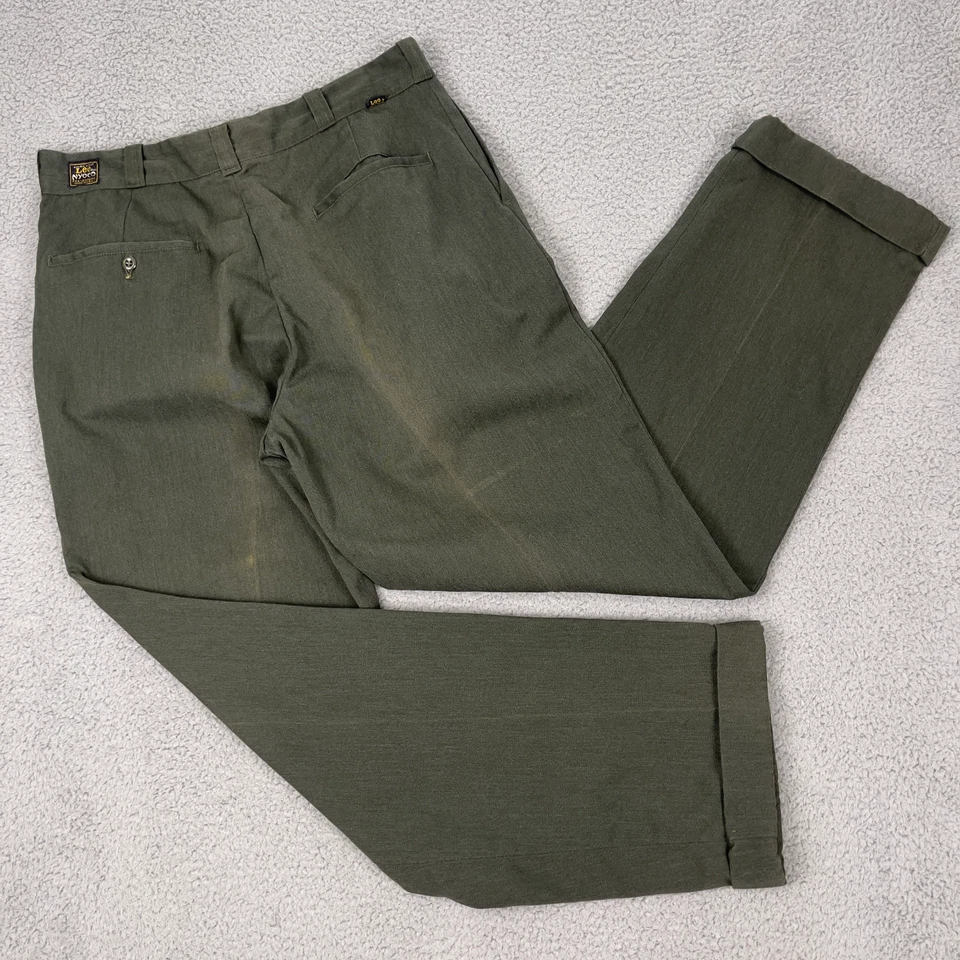 Pantalones Lee Nyoco De Colección Años 60 Para Hombres 32x32 Garra Verde Cremallera Sarga Sanforizados Hechos en Unión Foto 2 de 4