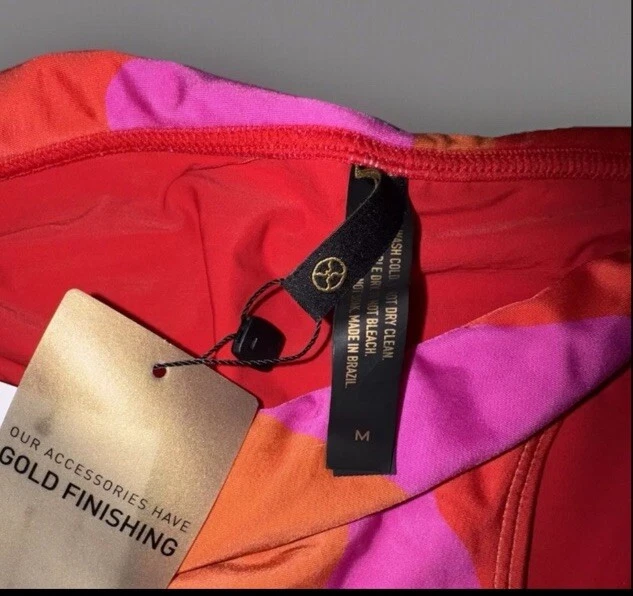 Pantalones de bikini Vix Paula Hermanny Artsy Bia tubo talla M corte bajo rosa naranja dorado Foto 2 de 4