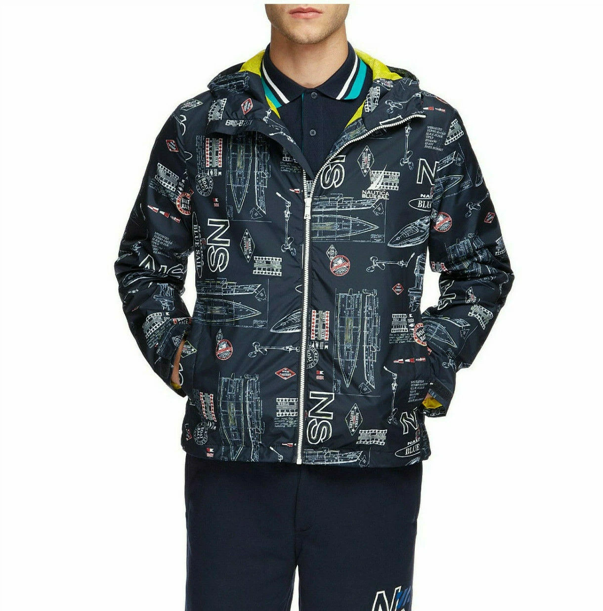 .Nautica BLUE SAIL WINDBREAKER HOODED JACKET Size L