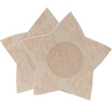 Star Shaped Pasties Lace Nipple Covers Self Adhesive Three Pair Pack Nude 2180S
