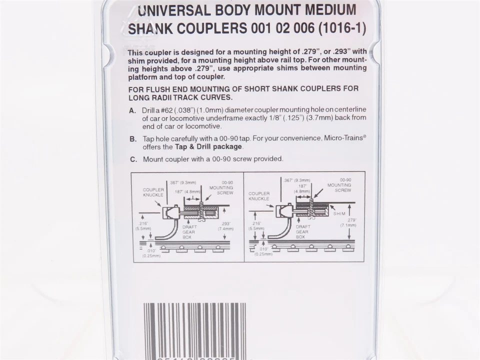 N Scale Micro-Trains MTL 00102006 Universal Body Mount Medium Shank Couplers - Image 4 of 4