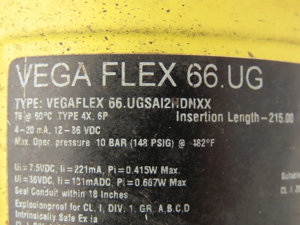 Vega Flex Vegaflex 66.UG Level Sensor 3" Flanged w/Cabled Probe 66.UGSAI2HDMXX - Image 2 of 4
