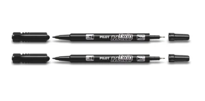 2 x PILOT Permanent-Marker Twin Marker schwarz 2 Spitzen 0,3+0,5 mm 4045701