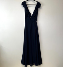 Reformation Dress Women Medium Maxi Wrap Tie Sheer Deep V Ruffle Party Core No