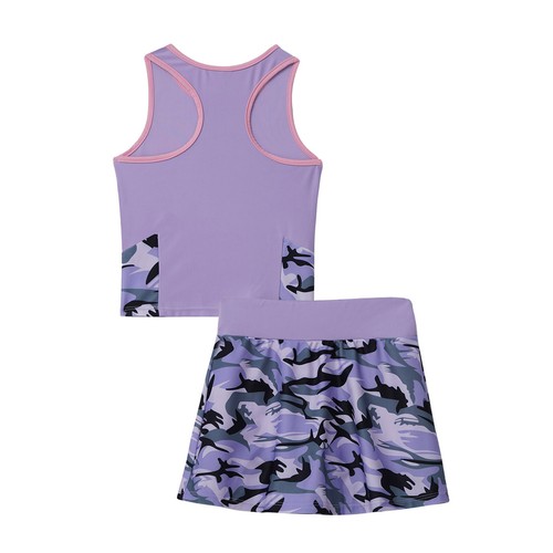 Kids Girls Sportswear Suit Lapel Collar Buttons Sport Vest Skirt Set with Shorts - Picture 46 of 73