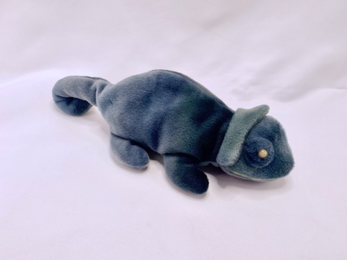 Ty Beanie Baby Rainbow The Iguana Chameleon 1997 Blue Eyes - Picture 2 of 6