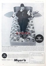 MYERS Beds & Mattresses Advert Police Officer : Original 1961 Print