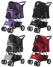 Image of Pet Stroller Carrier Foldable Dog Cat Pushchair Jogger Walk Travel Buggy Carrier