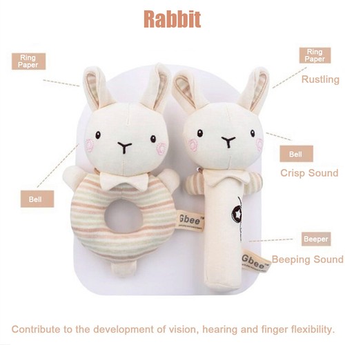 Baby Rattles Soft Cartoon Cute Plush Animal Toys Child Educational HandbellY` - Bild 11 von 20