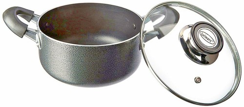 2.5 Quart Non Stick Aluminum Sauce Pot With Vented Glass Lid - Dark Gray - Bild 2 von 2