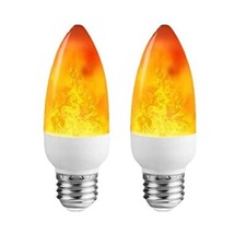 Led Flame Effect Light Bulb E26 Flickering Candelabra Light Bulbs 4w Warm Yellow