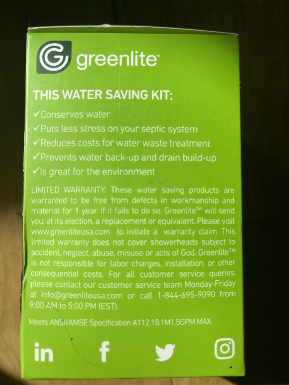 GREENLITE WATER SAVING KIT Fixed Shower Head, Bathroom & Kitchen