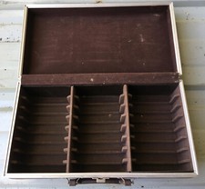 Cassette Tape Storage Travel Case 24 Slot vintage audio brown suitcase