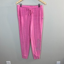 Juicy Couture Sleepwear Jogger Pants Womens Large Pink Studded Drawstring Lounge