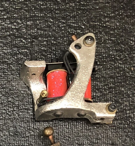 adam ciferri OG wrap around nickle plated one off tattoo machine - product listing photo