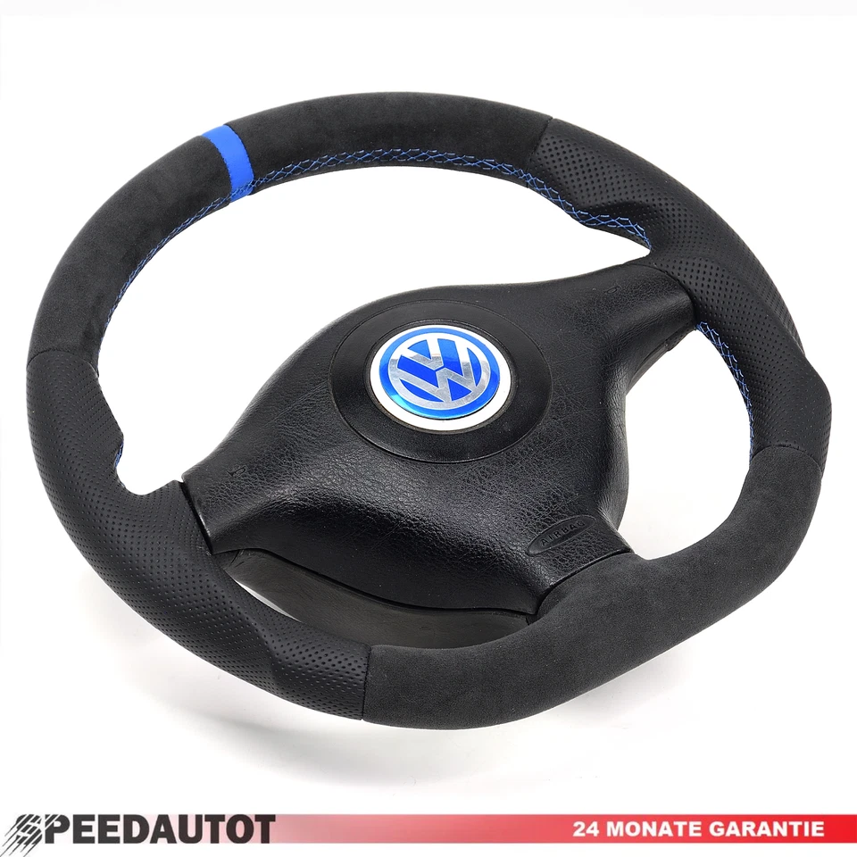 Lenkrad Lenkrad VW Golf 4 Passat 3B Bora Tuning Abgeflacht Blau - Bild 3 von 4