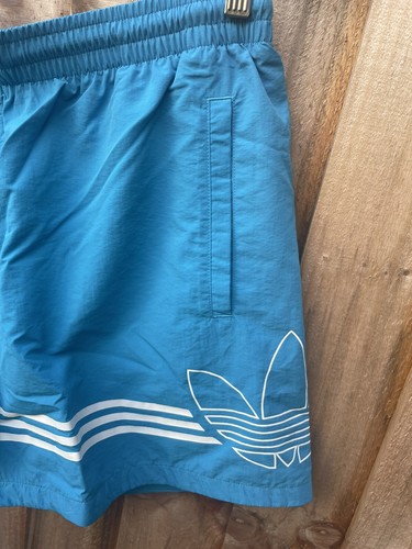 Adidas Originals Herren Badeshorts Blau Größe Small Logo Trefoil Holiday 3 Streifen - Bild 2 von 3