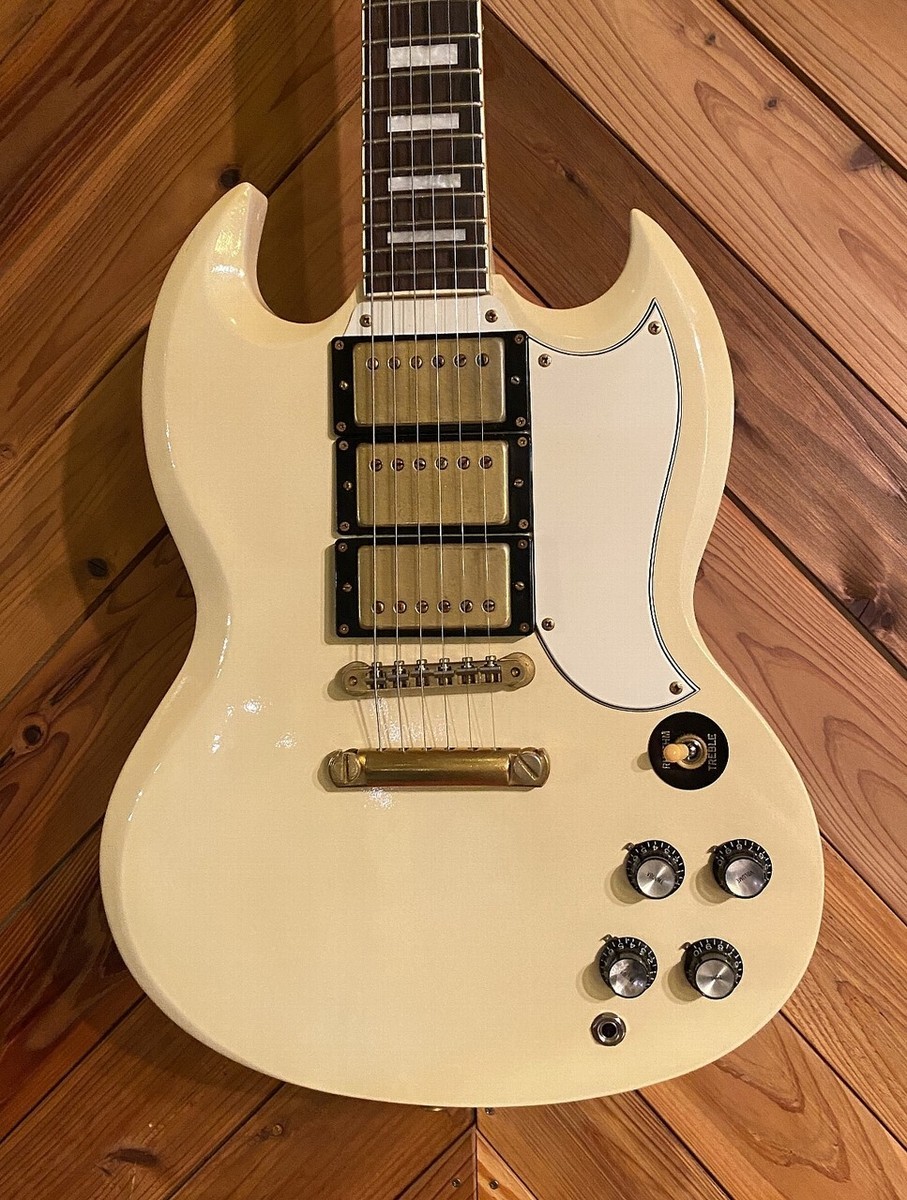80s Burny RSG-70 MIJ SG Custom 3PU White Aged Lacquer