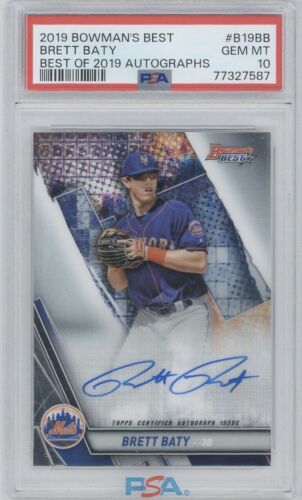 2019 Bowman's Best Best of '19 Autographs #B19BB Brett Baty Auto PSA 10