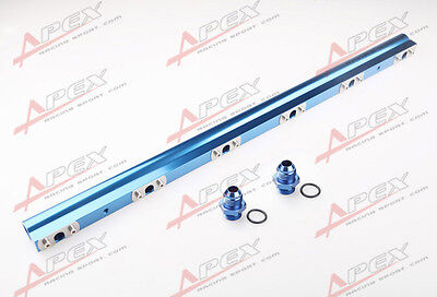 S38 High Flow CNC Billet Aluminum Alloy Fuel Rail Blue For BMW M30
